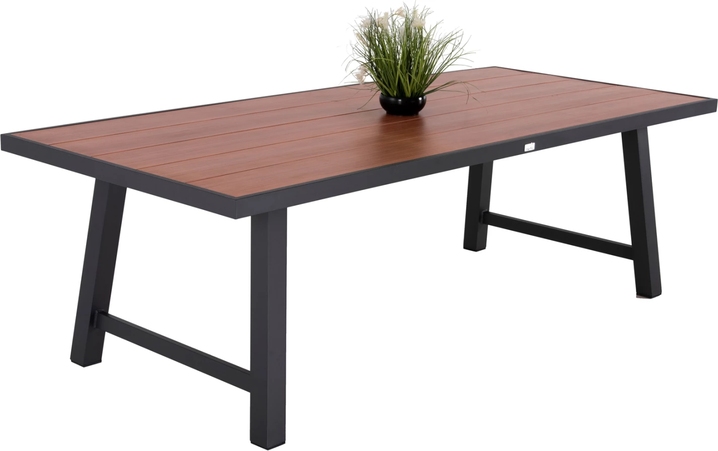 Tavolinë alumini për jashtë GOBAR FH6060.03, ngjyrë antracit me sipërfaqe tavoline si dru, 240x105x75H cm