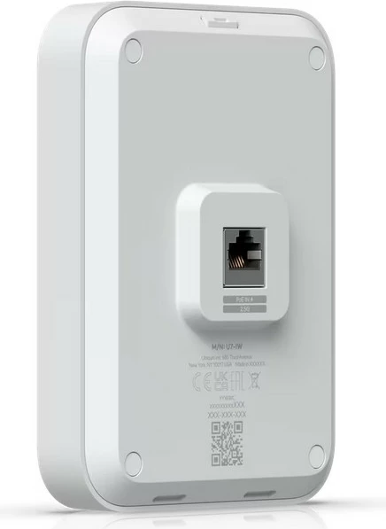 Access Point Ubiquiti UniFi U7 In-Wall U7-IW Wi‑Fi 7 4-stream, 2.4/5 GHz, switch PoE 2.5 GbE i integruar, i bardhë