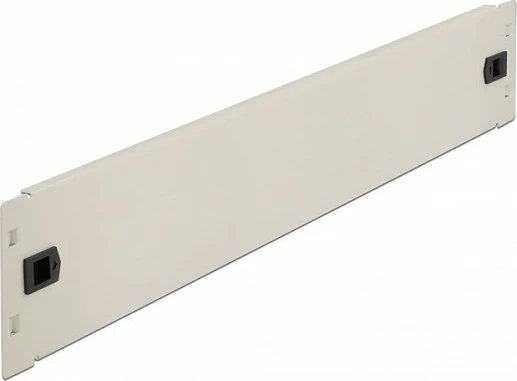 Panel i verbër për rack 19" DeLOCK 2U, montim pa vegla, metal, i bardhë