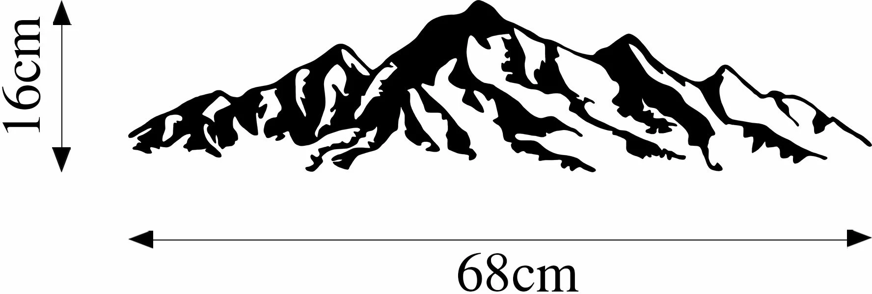 Aksesor dekorativ muri prej metali, Wallity, mal, i zi, 16x68cm