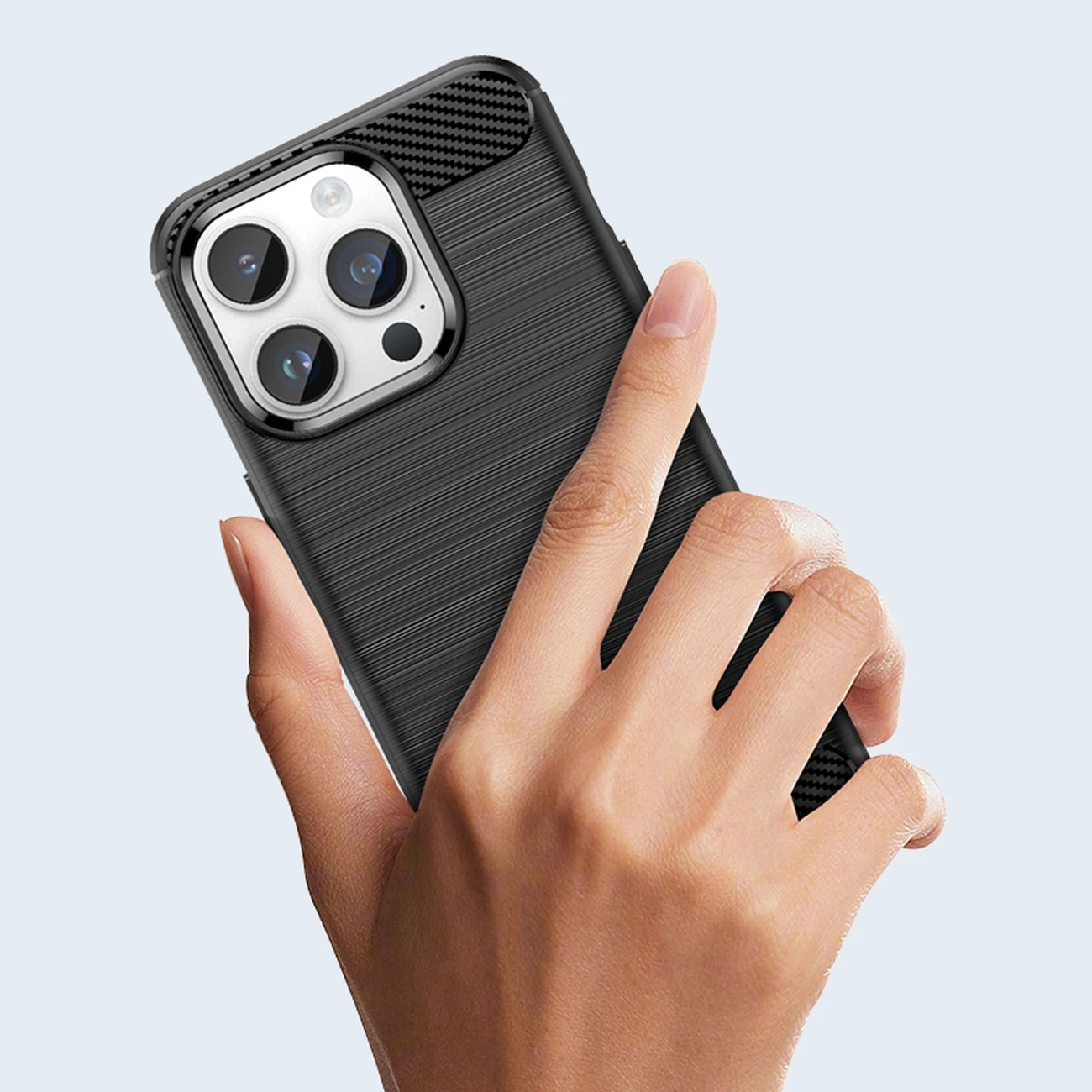 Mbështjellës Hurtel Carbon Case për iPhone 14 Pro Max, TPU, Blu