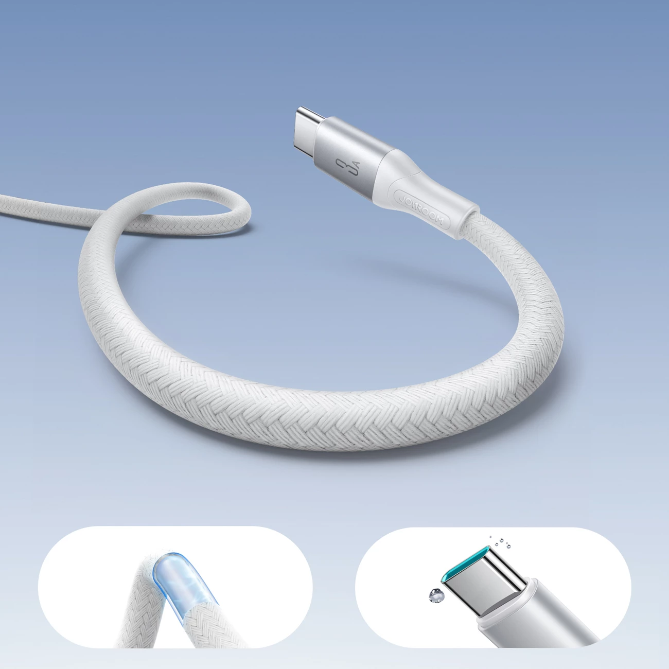 Kabllo Joyroom S-A28 Flash Series USB-A në USB-C, 2m, 3A, Bardhë