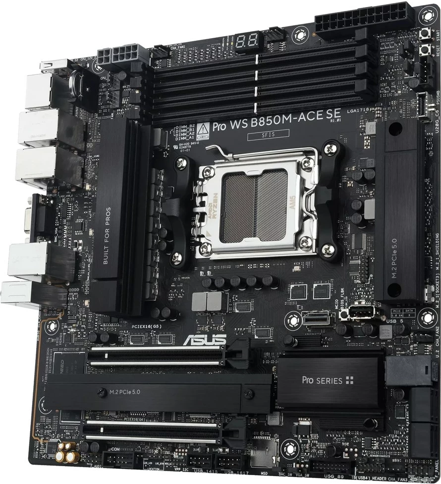 Pllakë amë ASUS PRO WS B850M-ACE SE, Socket AM5, ATX, 256 GB RAM, 10Gb Ethernet, E zezë