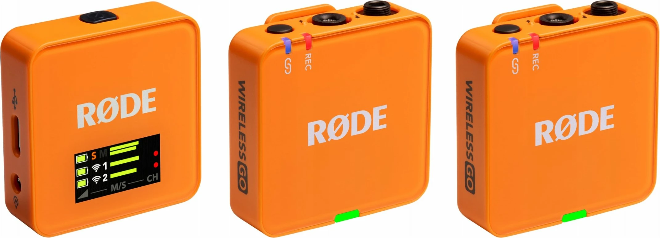 Mikrofon wireless Rode Wireless GO III (WIGOGEN3ORA), dual-channel, 32-bit float, 32 GB, USB-C/3.5 mm, orange, set 3 copë