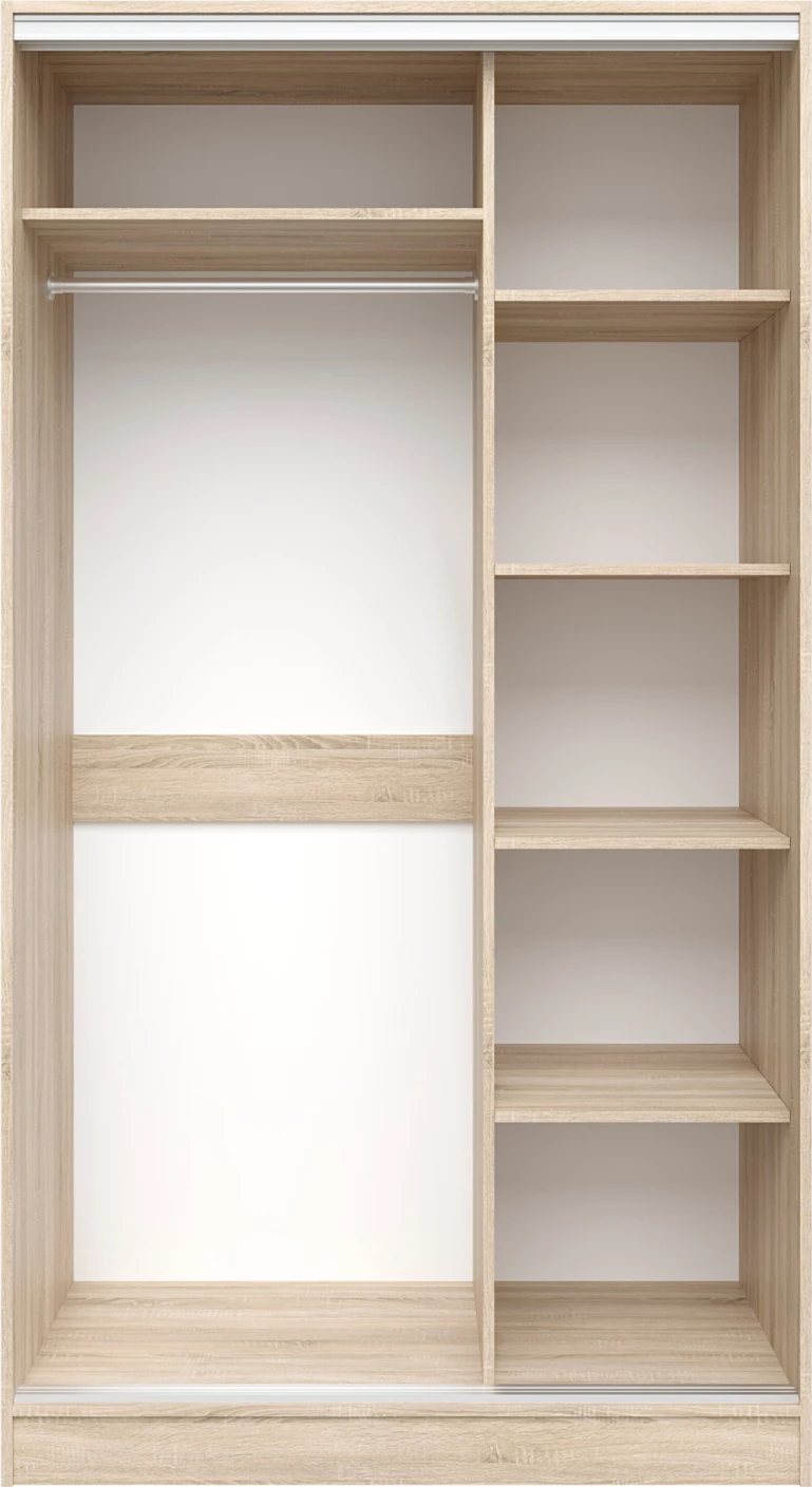 Dollap me dy dyer, ngjyrë sonama, me pasqyrë, FH2460.01, 120x60x220 cm