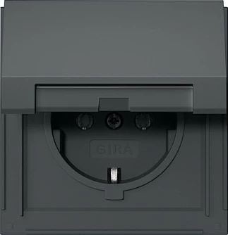 Prizë muri GIRA TX_44 445467, Schuko 16A 250V, me kapak, antracit