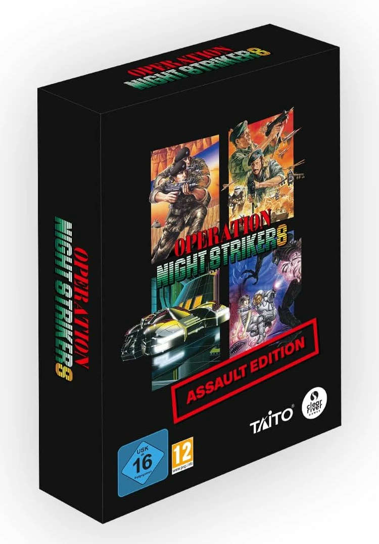 Video lojë Clear River Games Operation Night Strikers - Assault Edition, Nintendo Switch, koleksion 4 lojëra, PEGI 12, set me DLC Pack + fanbook + CD soundtrack + poster A3 + kopertinë reversible + kuti speciale