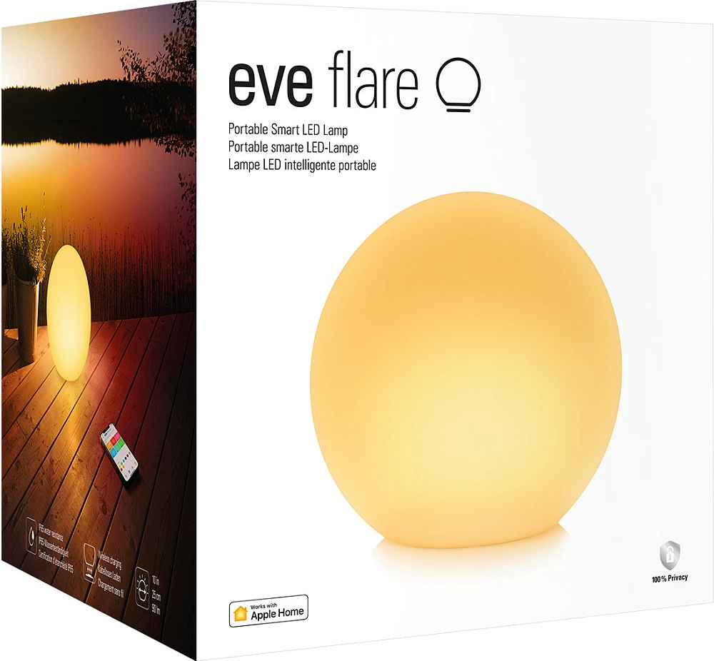 Llambë smart tavoline Eve Flare, Bluetooth/Thread, LED 90 lm, IP65, e bardhë