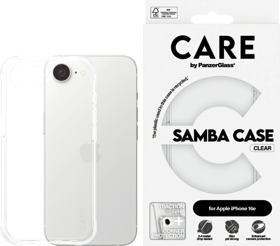 Mbështjellës PanzerGlass CARE Fashion për iPhone 16e, Transparent