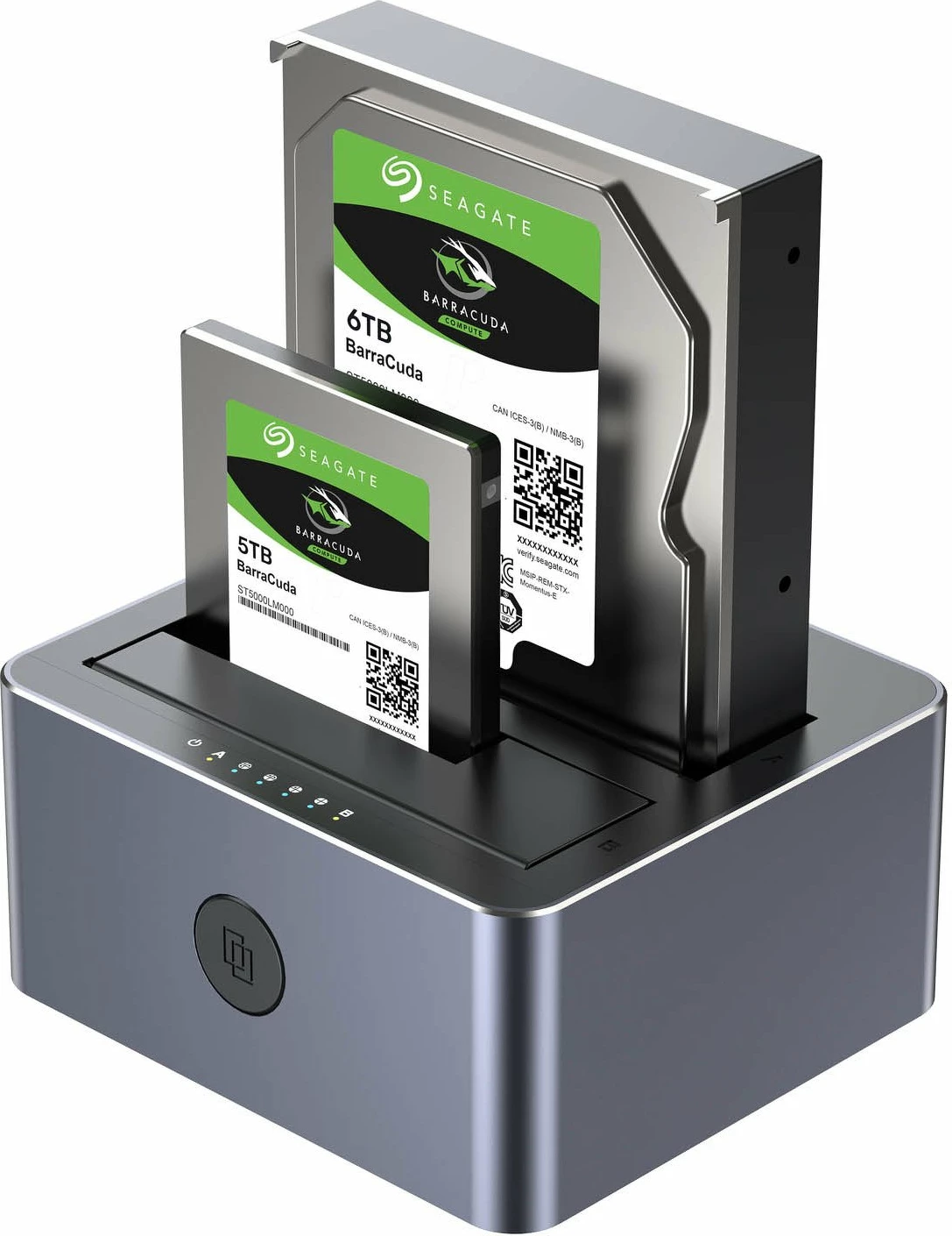 Stacion klonimi/dokimi disqesh Unitek Y-3026GY01-EU, 2x SATA 2.5\"/3.5\", USB 3.2 Gen 1 5Gbps, klonim offline, gri, set me kabllo USB-A dhe adapter 12V 3A