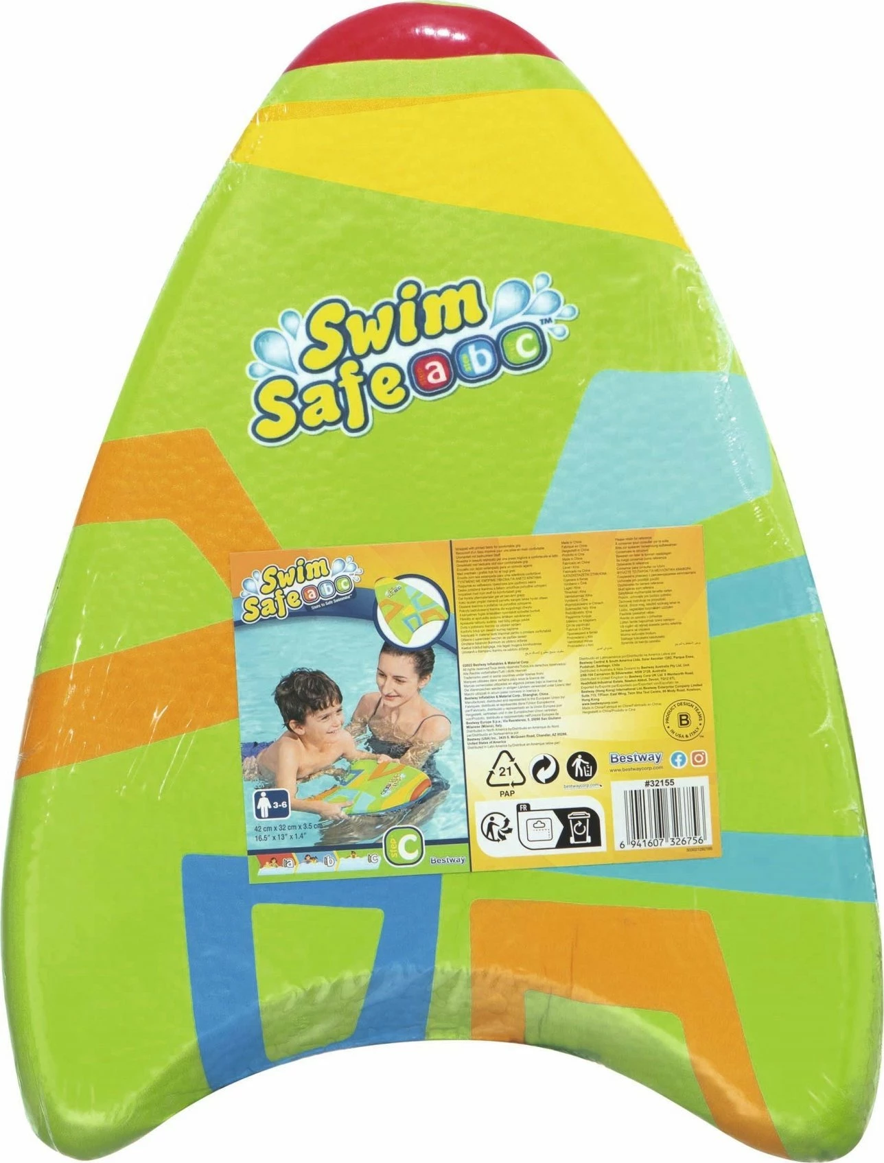 Dërrasë noti Bestway Swim Safe 42 x 32 cm, pattern miks, ngjyrë e rastësishme