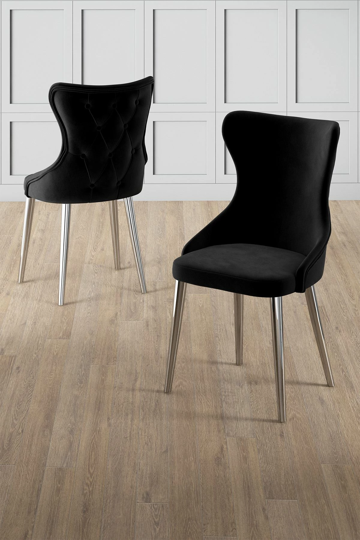 Set karrigash (6 copë) Hanah Home, Alpa, e zezë, krom