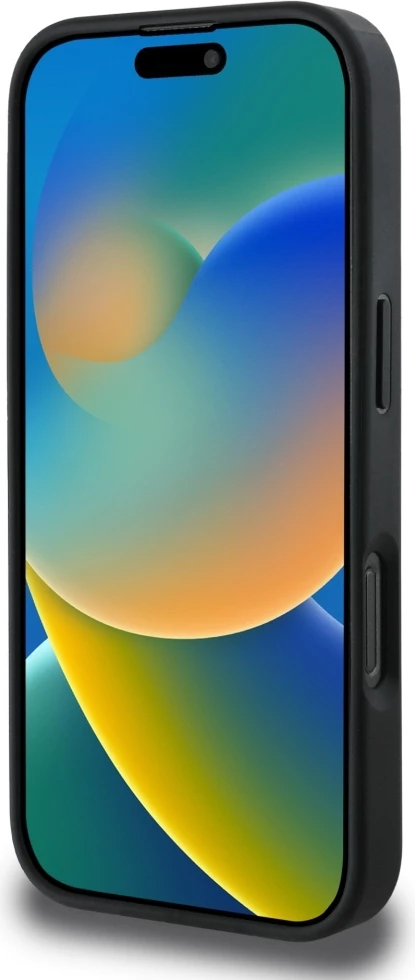 Mbështjellës Guess Grained Roses Big 4G logo për iPhone 16 Pro, i zi
