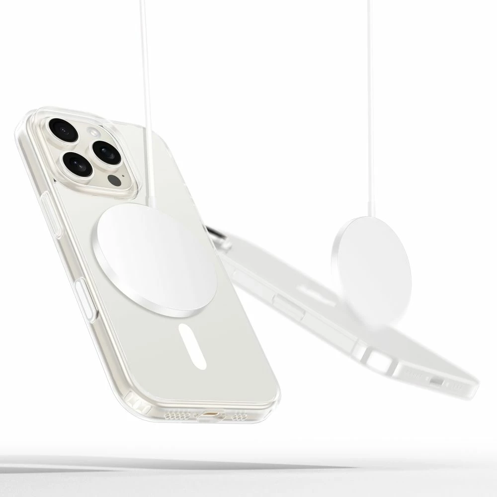 Mbështjellës Tech-Protect Flexair Hybrid CC MagSafe për iPhone 16 Pro, Transparent