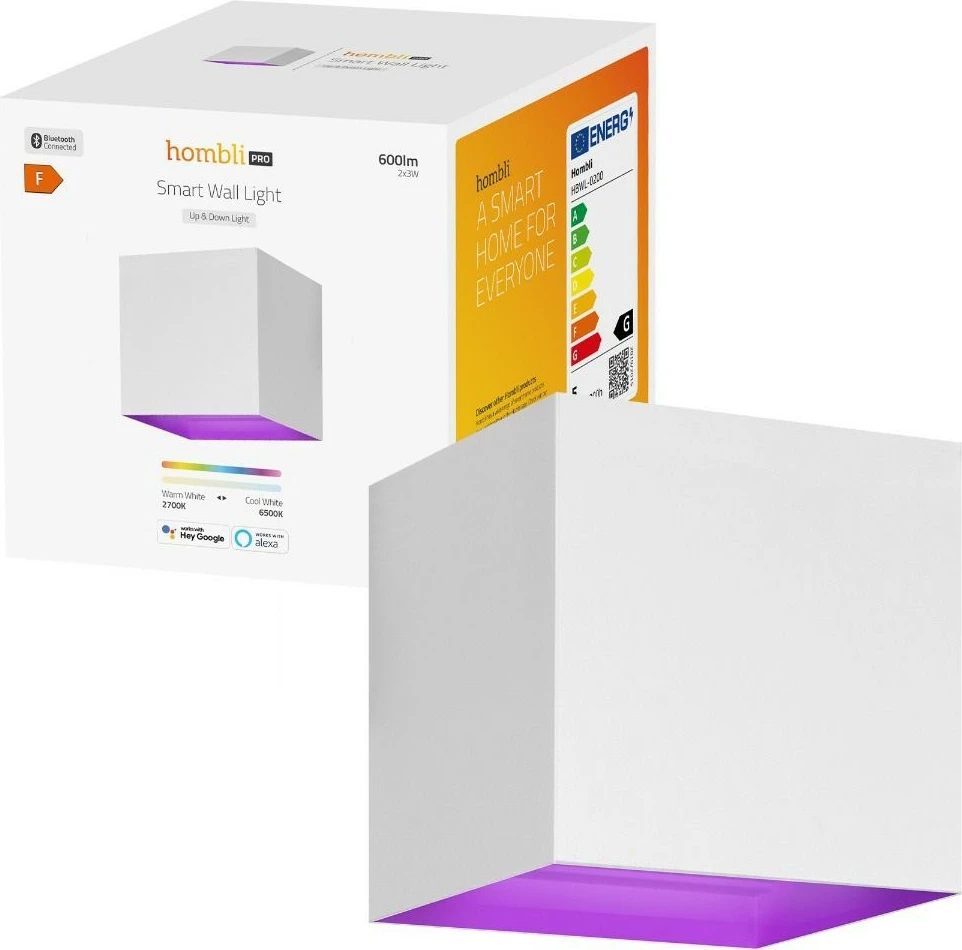 Dritë muri Hombli HBWL-0209, 2 LED, 6500 K, e bardhë