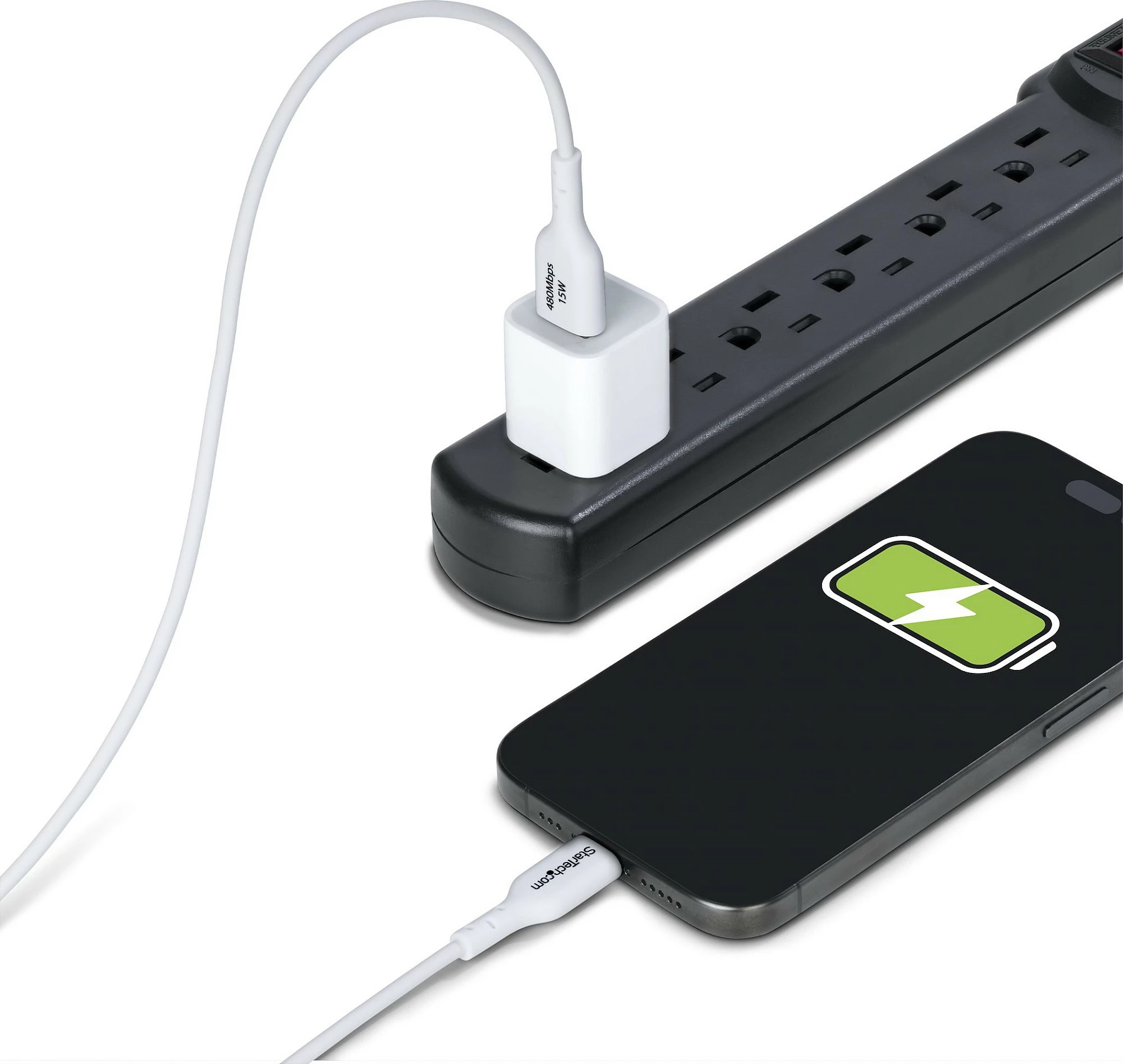 Kabllo USB-A në USB-C StarTech 3m, 3A, USB 2.0, e bardhë