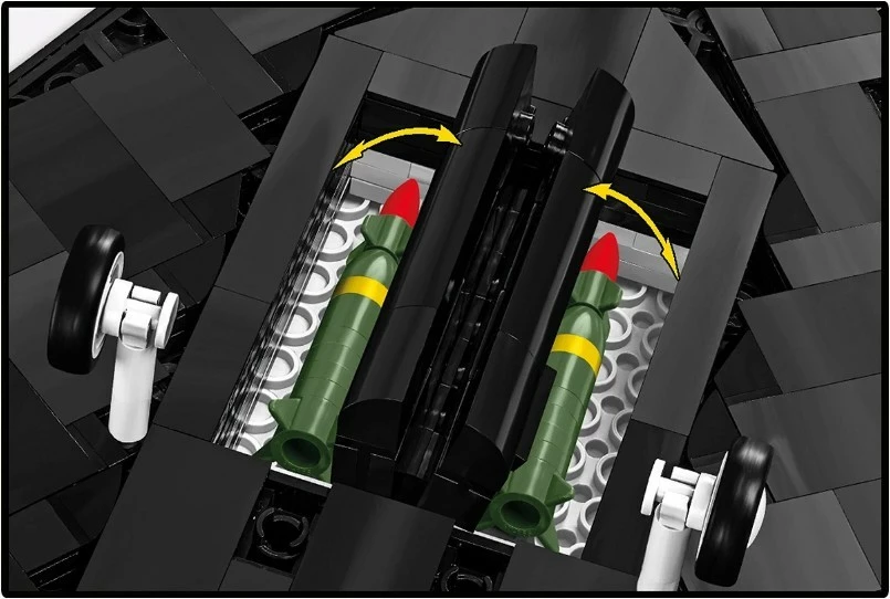 Set blloqe Cobi Lockheed F-117 Nighthawk, 795 pjesë, me figurë piloti, e zezë