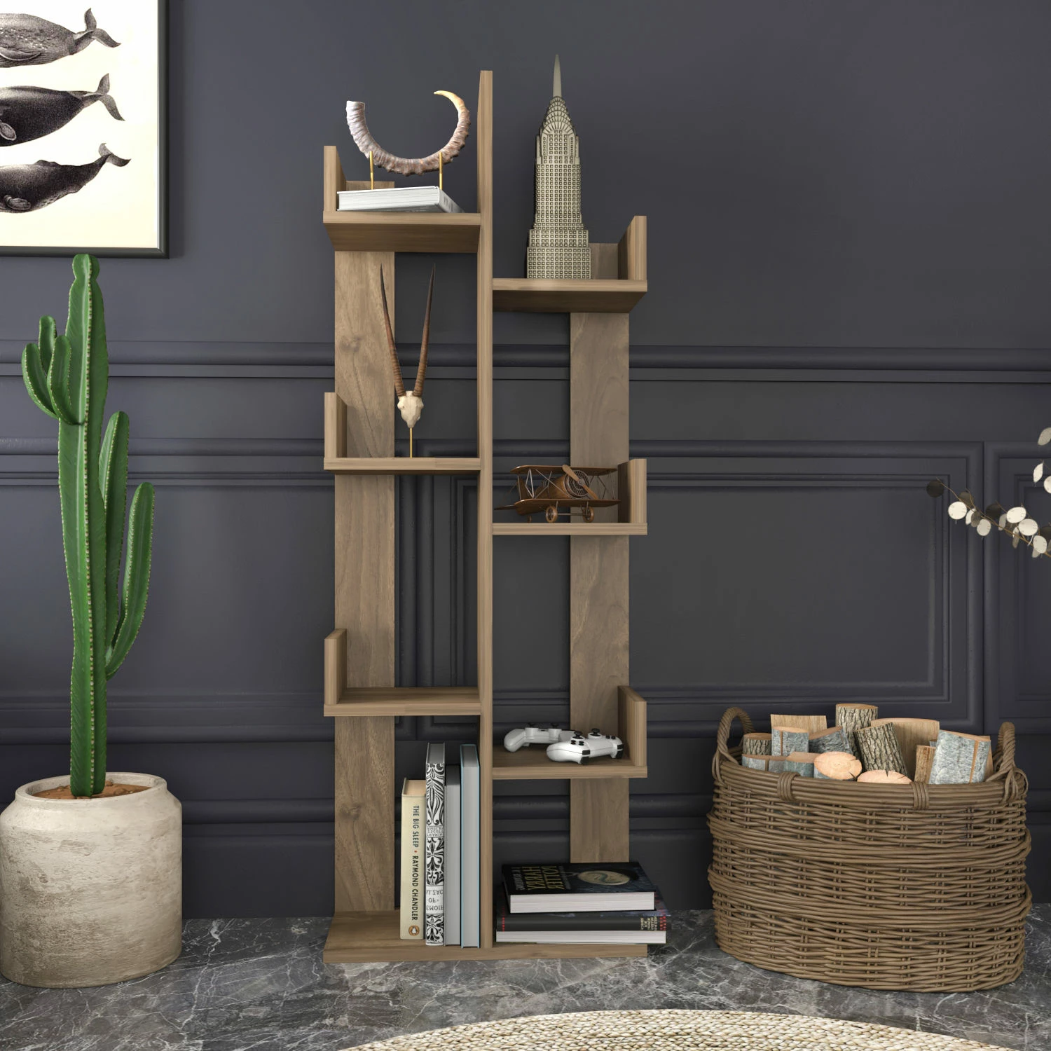 Raft librash Hanah Home, Luisa, ngjyrë arre