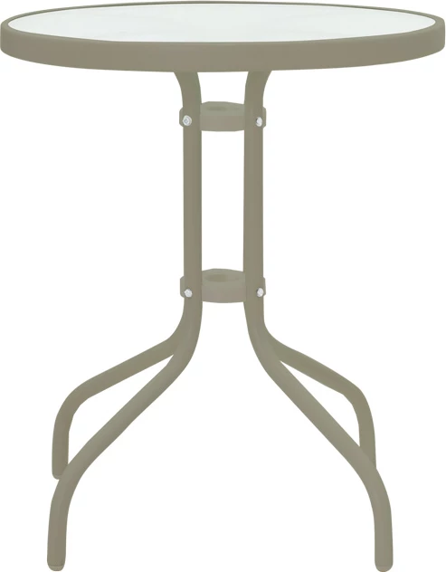 Set tavoline me karrige për terasë, 3 pjesë, ngjyrë shampanjë, D60x70cm