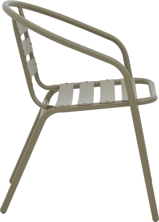 Set tavoline me karrige për terasë, metal, ngjyrë shampanje, Albero-Tade, 3 copë, D60x70cm