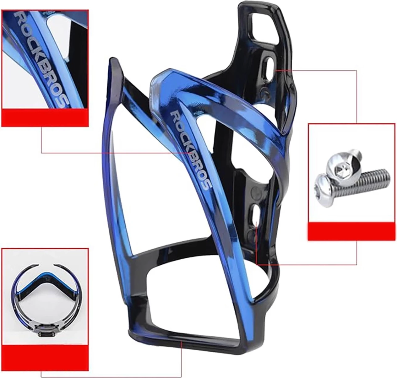 Mbajtës shishe për biçikletë Rockbros FK338, PC, zi/blu