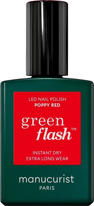Llak për thonj Manucurist Green Flash për femra Poppy Red 15ml
