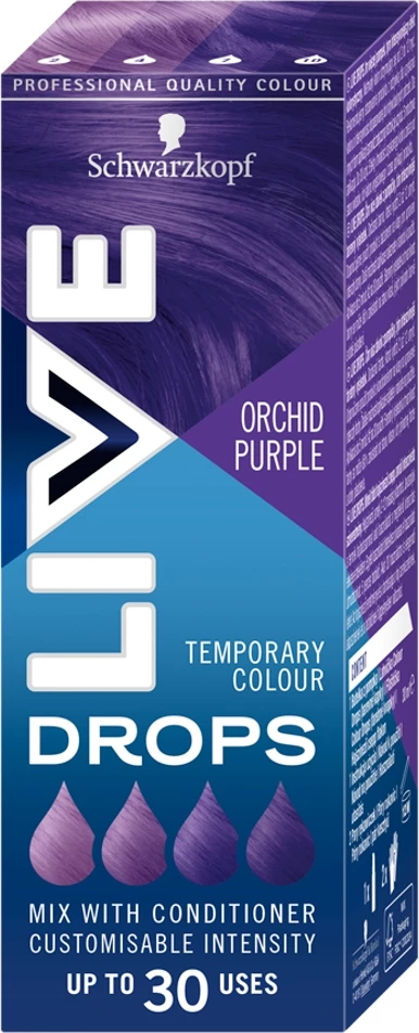 Pikë për ngjyrosje të përkohshme të flokëve për femra Schwarzkopf Live Drops Orchid Purple 30ml