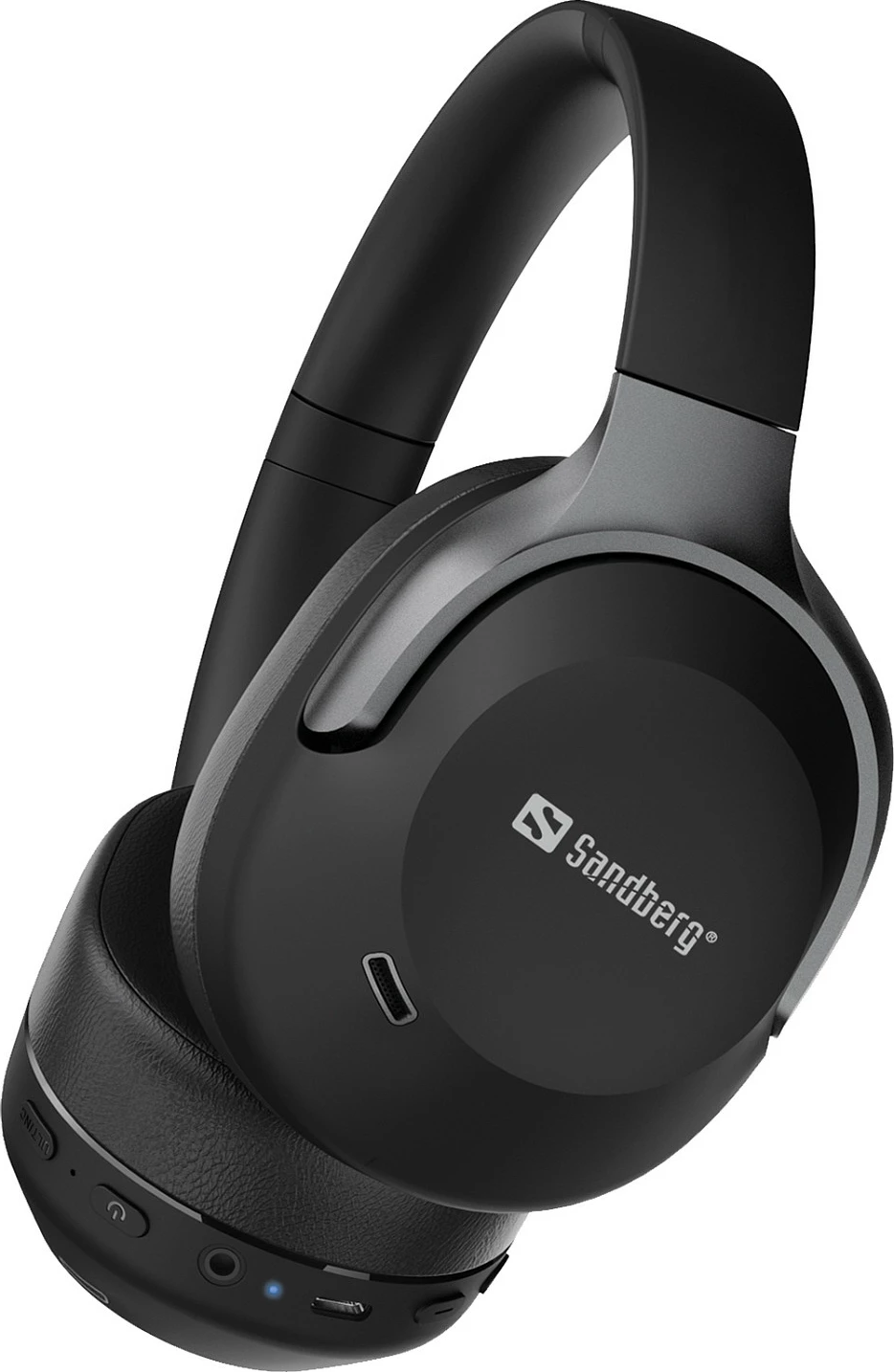 Kufje wireless Sandberg Travel Headset ANC+ENC, Bluetooth 6.0, deri 30h, të palosshme, të zeza