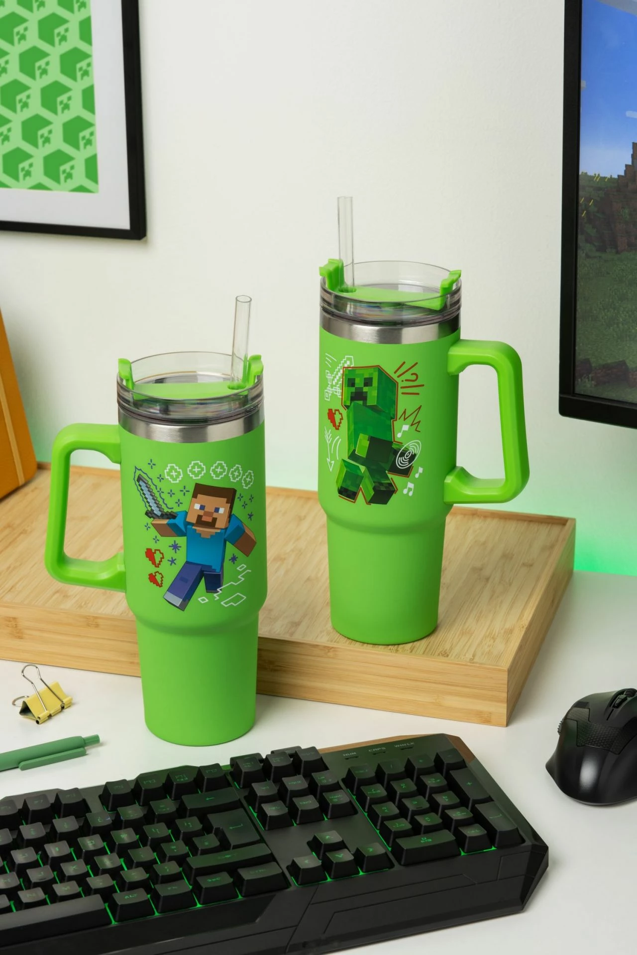 Gotë termike udhëtimi XL Paladone Minecraft Multiway 900 ml, e gjelbër