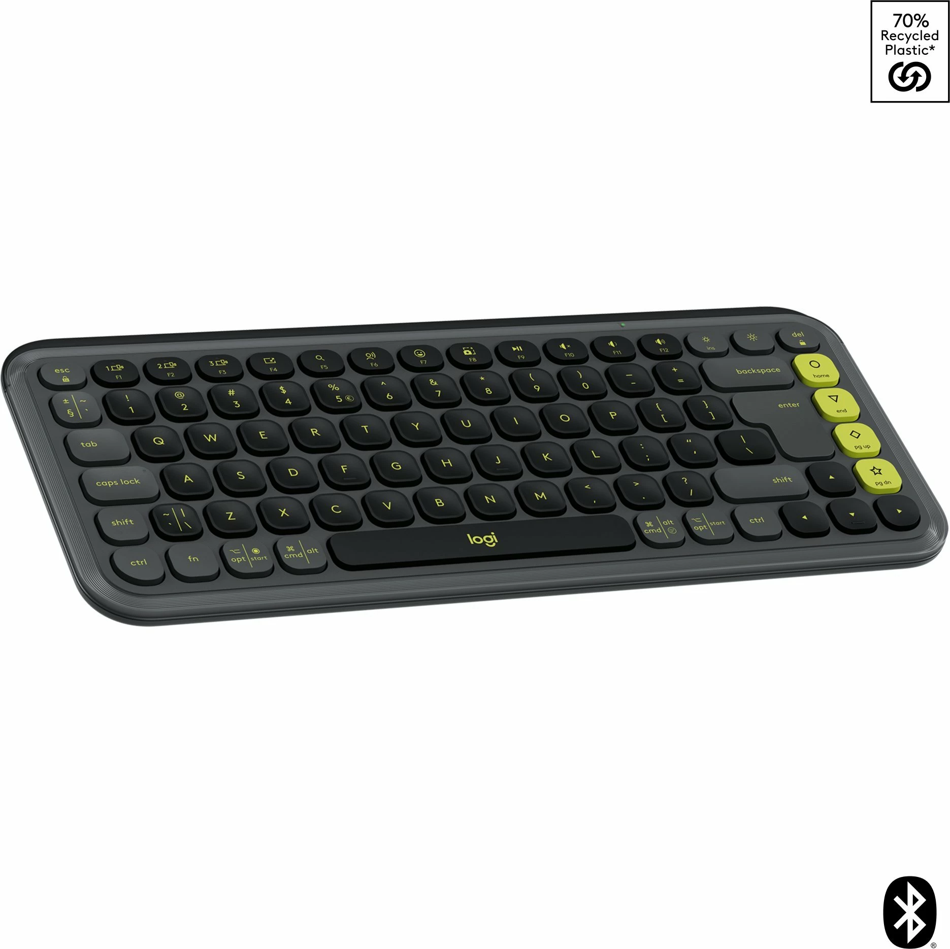 Tastierë Bluetooth wireless Logitech POP Icon Keys 920-013071, US INTL, pa numpad, pa ndriçim, grafit e zezë