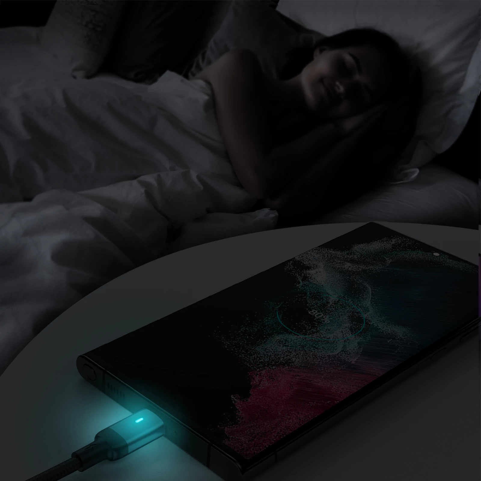 Kabllo USB-A në USB-C Joyroom Extraordinary Series A10 S-UC027A10B 1.2 m 3A LED, e zezë