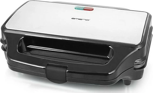 Toster sanduiçësh Emerio XXL, 900 W, 2 sanduiça, zi/argjendtë