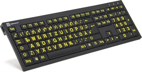 Tastierë LogicKeyboard XL-Print DE, shkronja të mëdha, e zezë