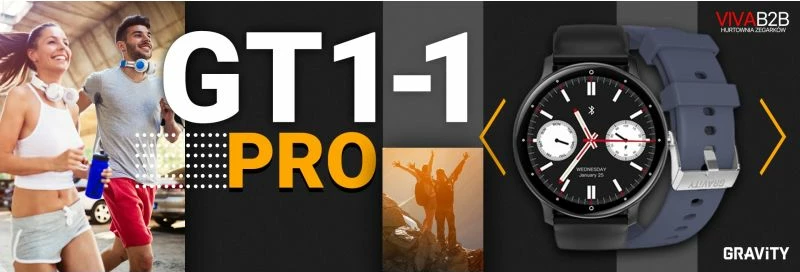 Smartwatch Gravity unisex, zi/kaltër