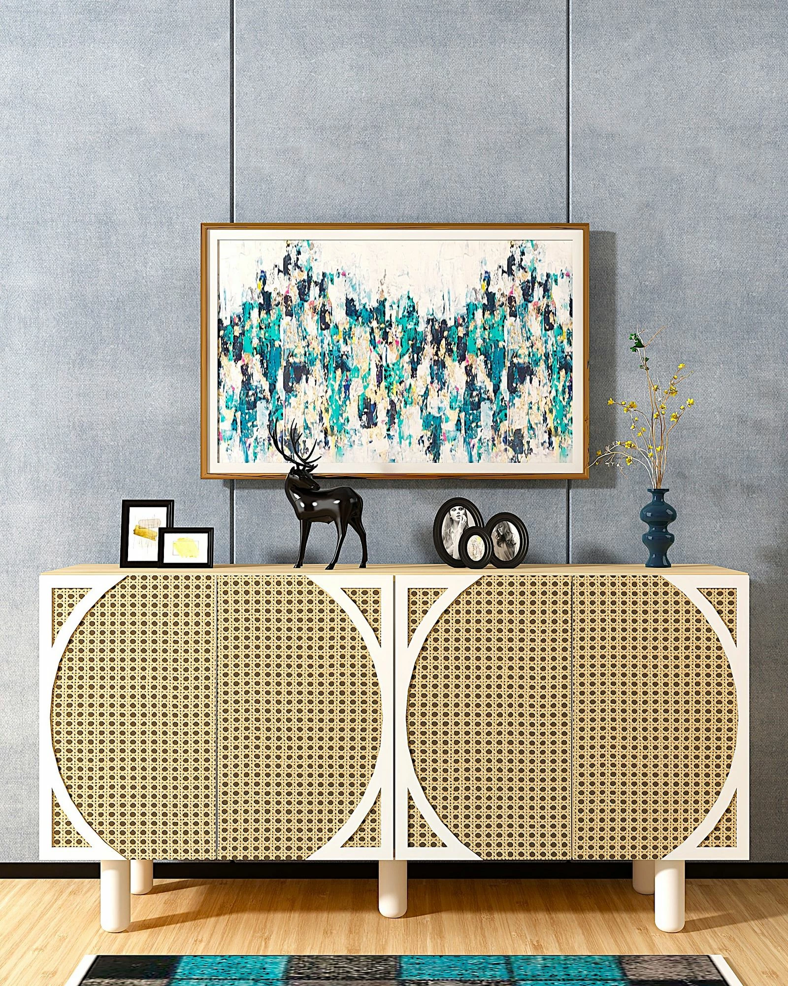 Konsol Skye Decor, ngjyrë Sapphire Oak, Hazeran