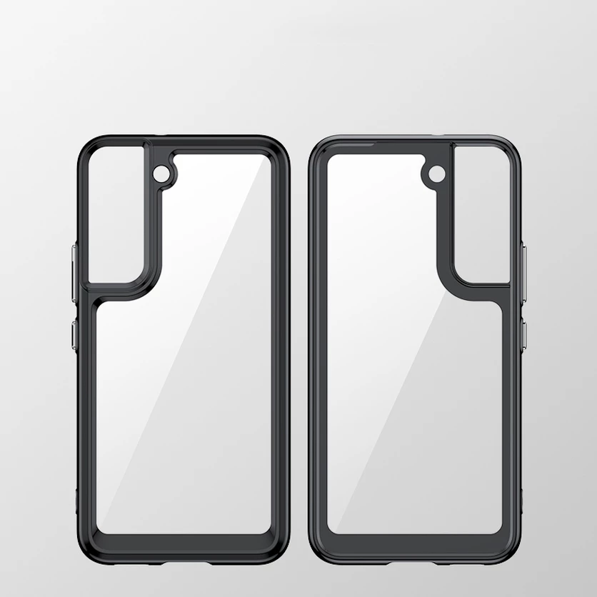 Mbështjellës Hurtel Outer Space Case për Samsung Galaxy S22+, i fortë me kornizë xheli, i zi