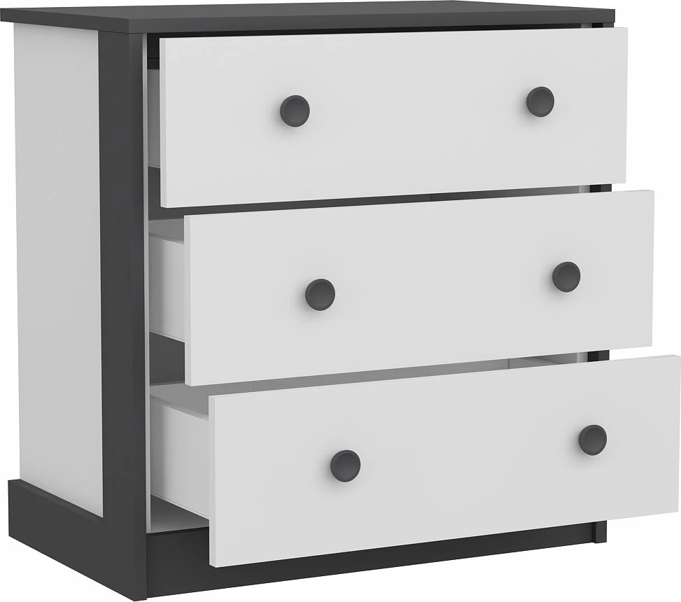 Set mobiljesh për dhomë gjumi, Skye Decor, e bardhë, antracit