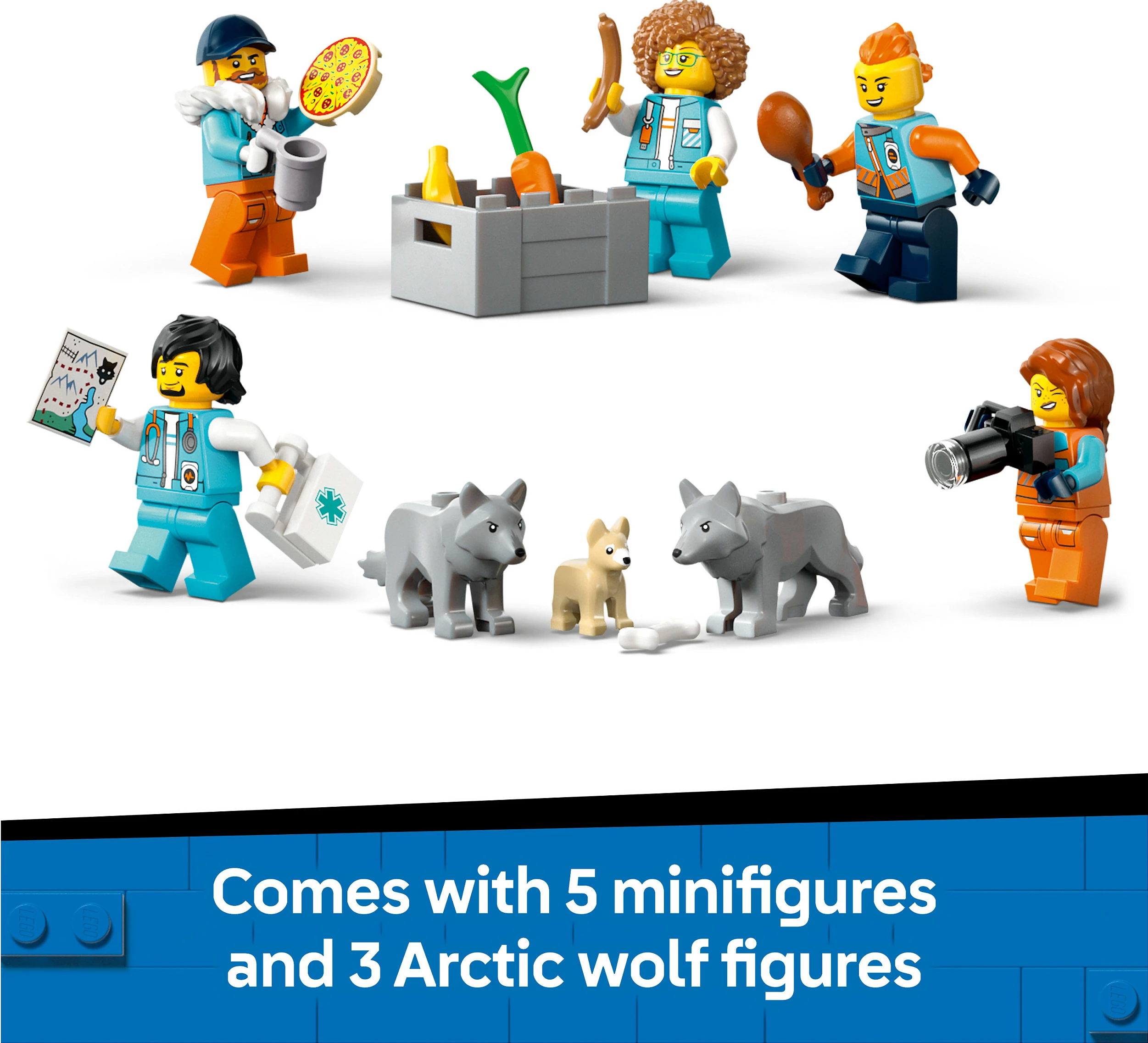 Set ndërtimi LEGO City 60471 Arctic Explorer Science Lab Truck, 1064 copë, multikolor