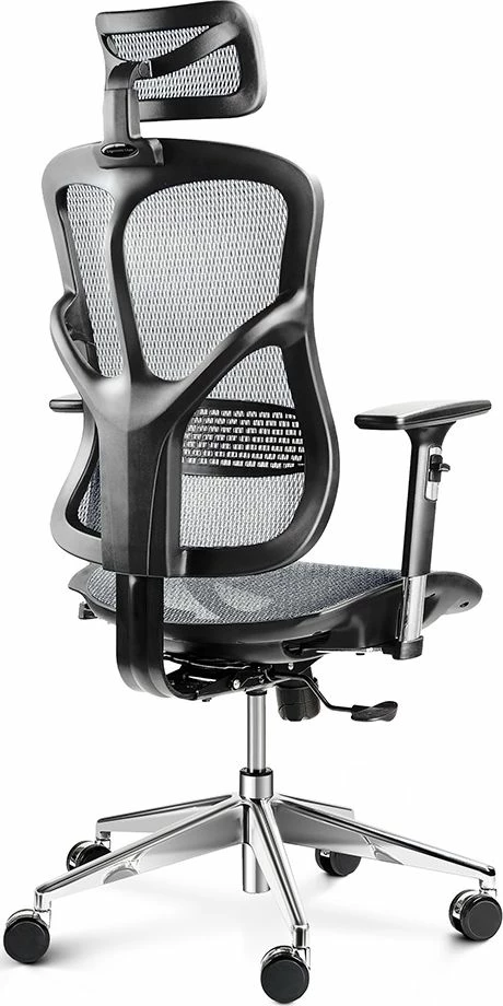 Karrige zyre Diablo Chairs V-Basic, me rrota dhe mbështetëse krahu, e zezë/gri