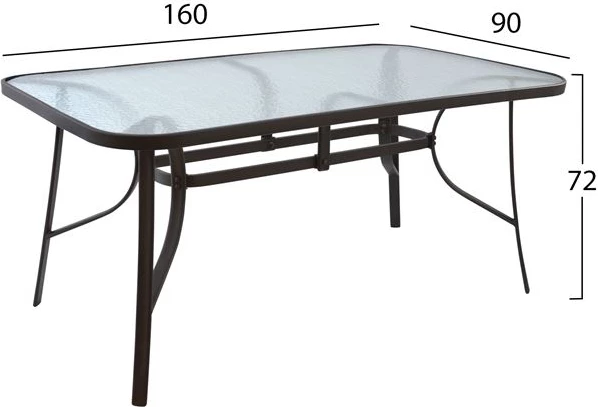 Tavolinë Bruno metalike ngjyrë kafe 160x90x72 FH5074.02