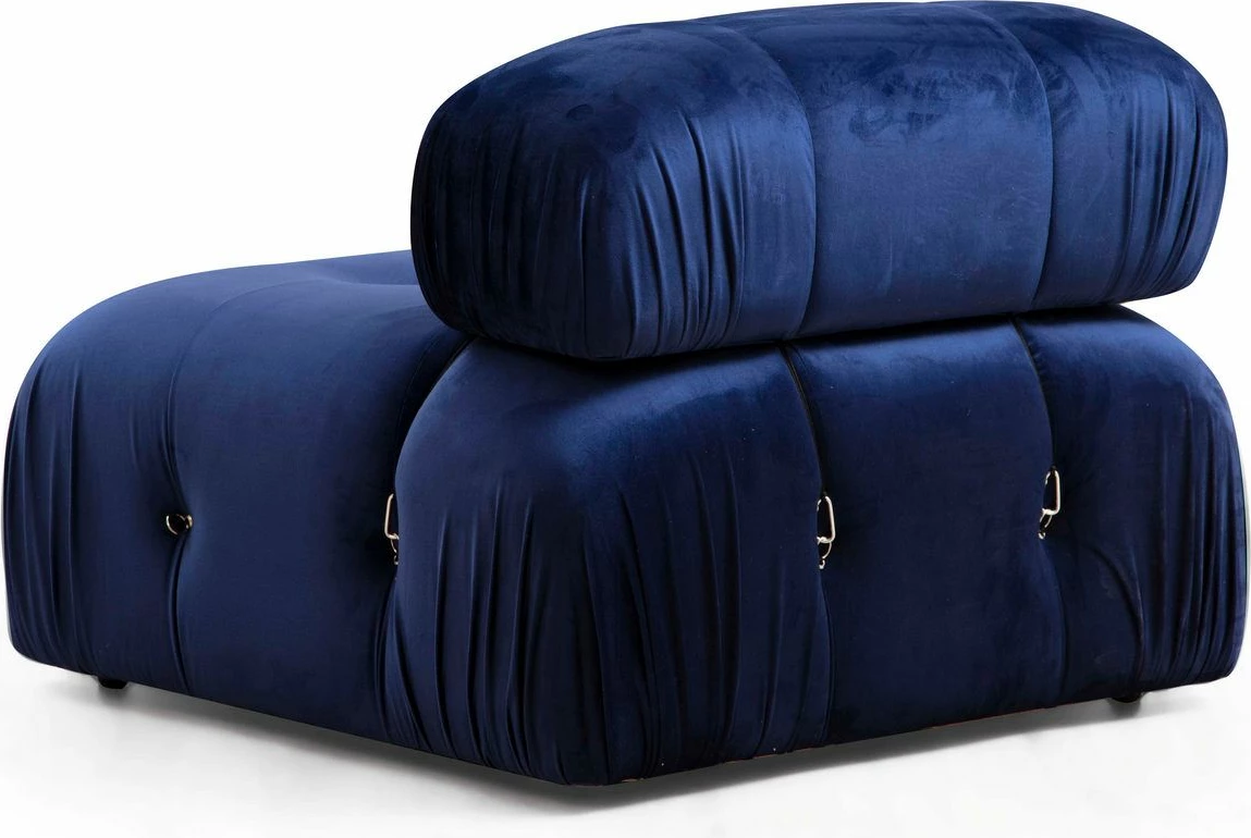 Këndore Atelier del Sofa, kadife blu, Bubble, L1-O1-1R-PUF