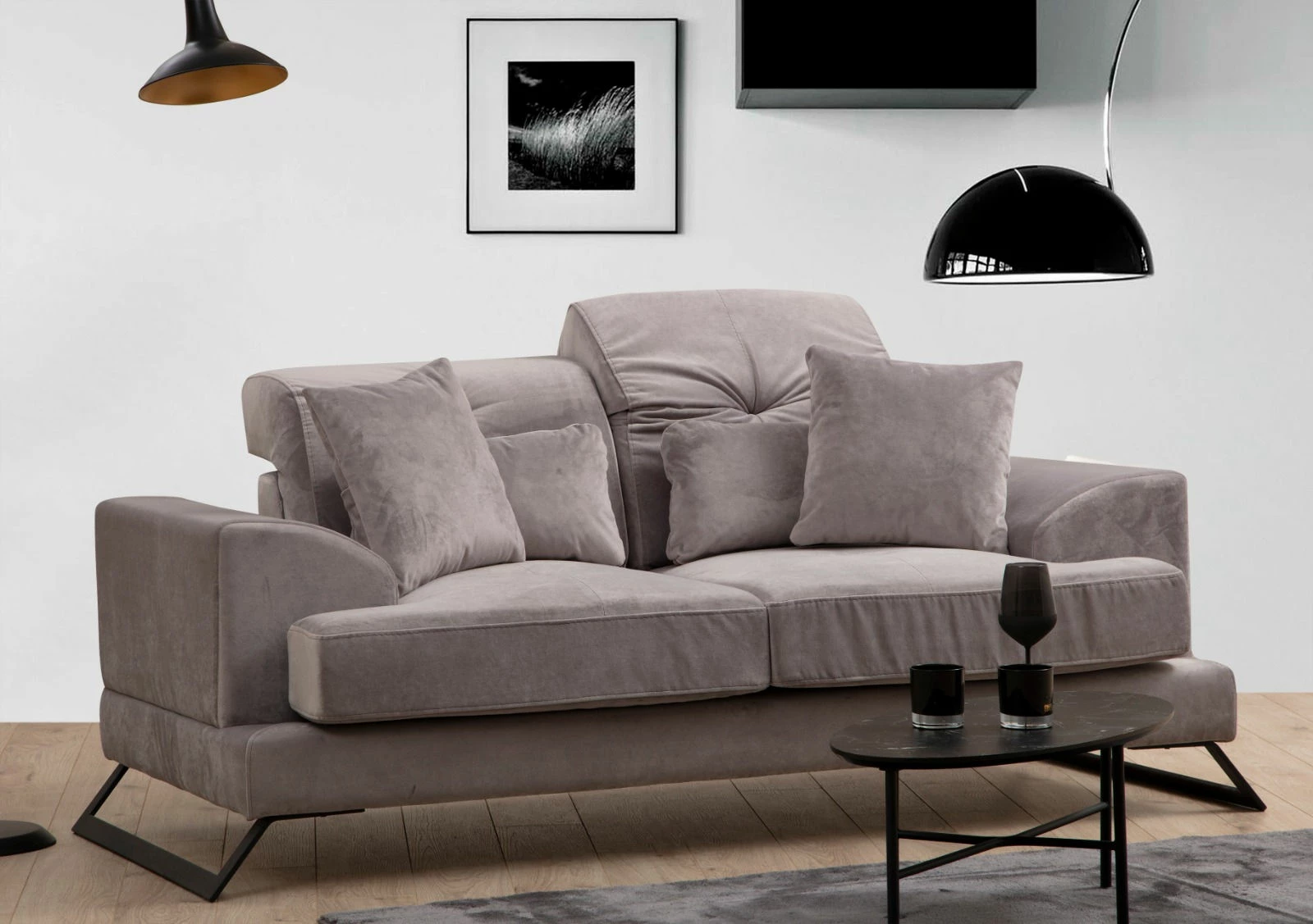 Divan dy ulëshe Atelier del Sofa, Frido, ngjyrë gri e çelët
