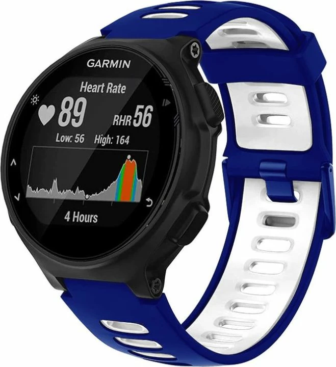Rripa silikoni për orë Garmin, bardh e kaltër