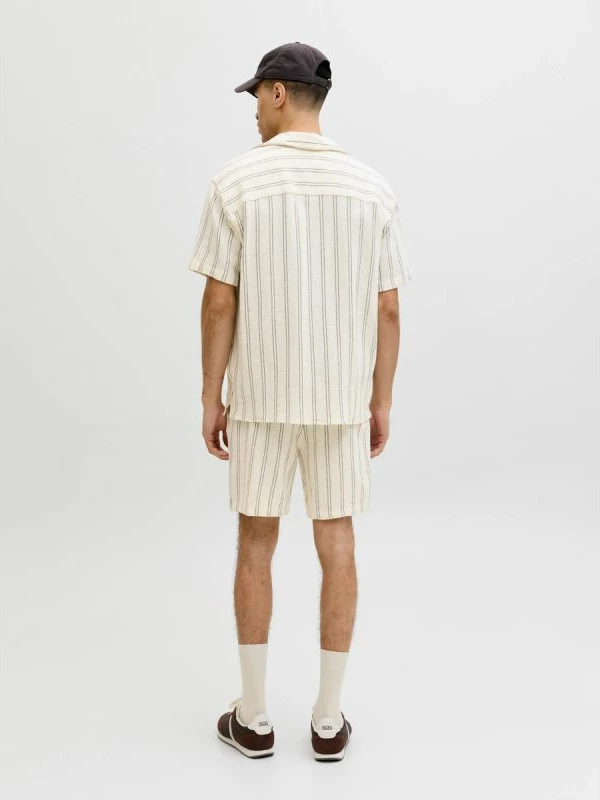 Shorce për meshkuj Jack&Jones JPSTJAIDEN COBA STRIPE JOG SHORTS 12274413, me vija të bardha [Madhësia: L]