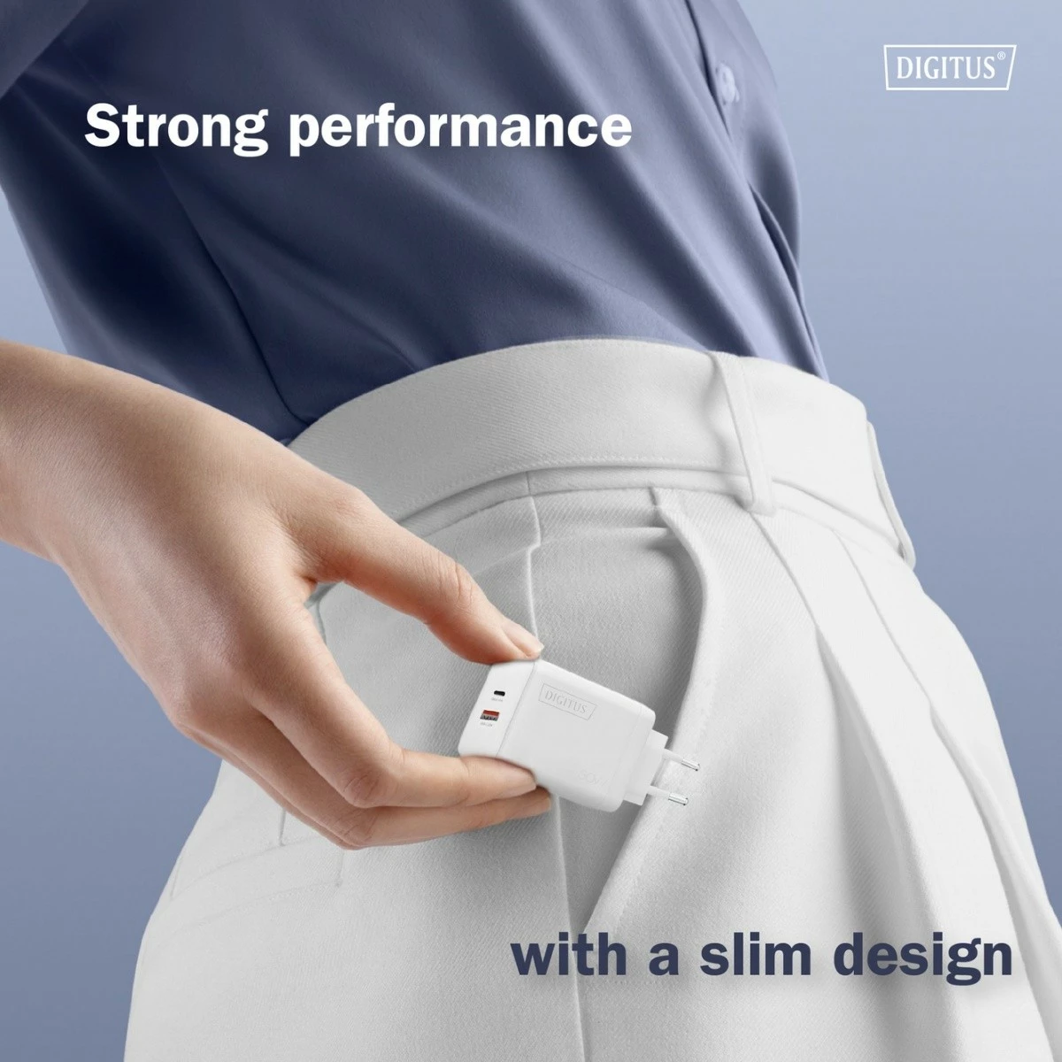 Karikues rrjeti Digitus DA-10301 GaN 30W, 1x USB-C, 1x USB-A, i bardhë