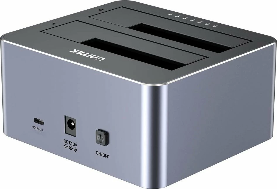 Docking station Unitek Y-3027GY01-EU, 2x SATA 2.5\"/3.5\", USB-C 10Gbps, argjendtë