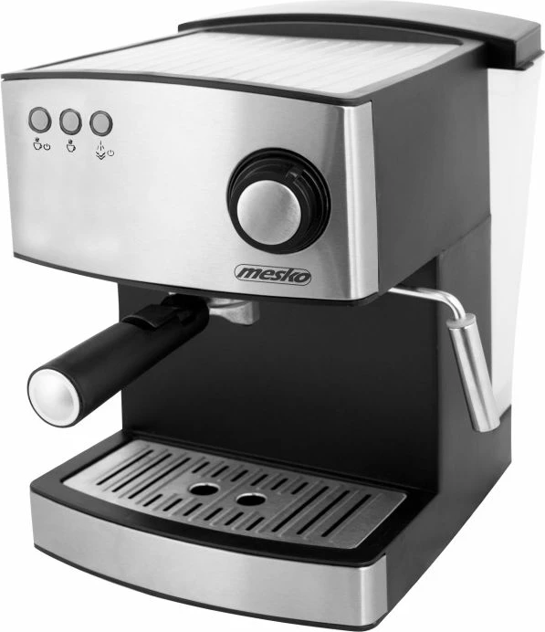 Makinë espresso MESKO MS4403, 15 bar, 850W, rezervuar 1.6L, e zezë/argjend