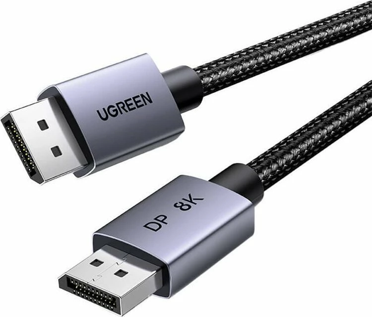 Kabl DisplayPort Ugreen DP120 (UGR1845) DP 1.4 1m 8K 60Hz 32.4Gbps, e zezë