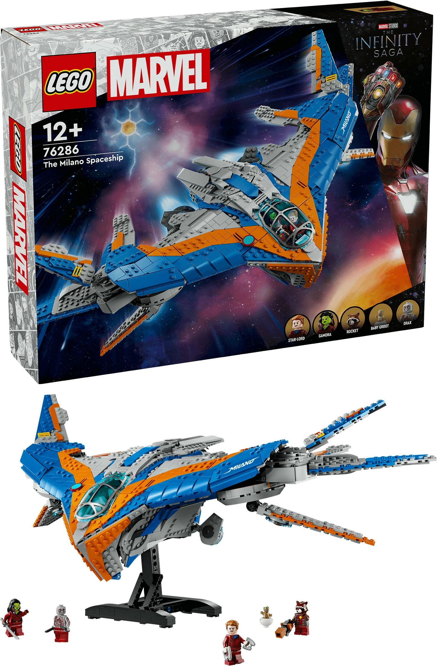 Set ndërtimi LEGO Marvel 76286 Guardians of the Galaxy Die Milano, shumëngjyrësh