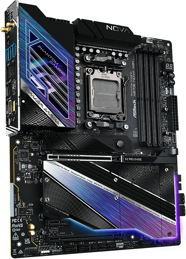 Pllakë amë ASRock MK X870E NOVA WIFI, AMD, Socket AM5, DDR5-SDRAM, 256 GB, E zezë